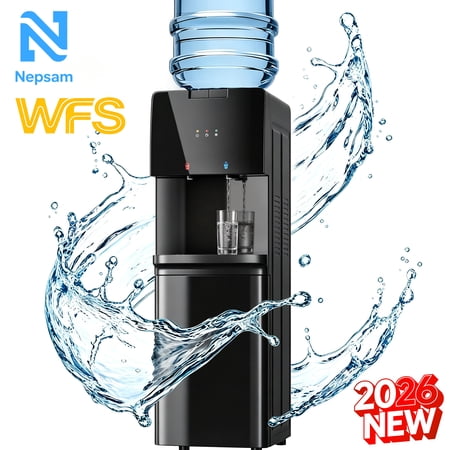 Nepsam 650W Hot & Cold Water Dispenser, 120V Compressor Cooling Water Cooler with Type I Shock Protection for Home Office