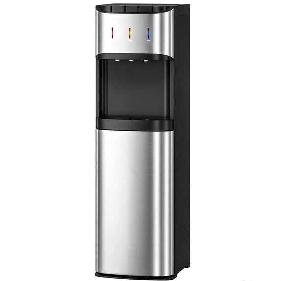 Nepsam Bottom Loading Water Cooler Dispenser, Fast Heating & Cooling with LED Night Light, 3 Temp for Home Office Apartment, Silver Aluminum Alloy