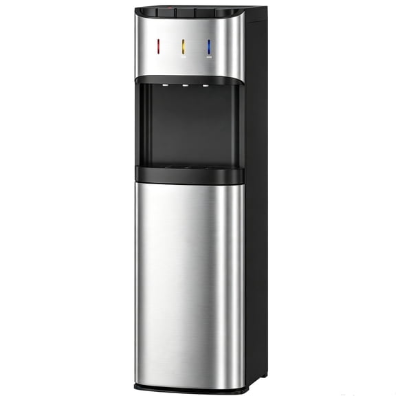 Nepsam Bottom Loading Water Cooler Dispenser, Fast Heating & Cooling with LED Night Light, 3 Temp for Home Office Apartment, Silver Aluminum Alloy