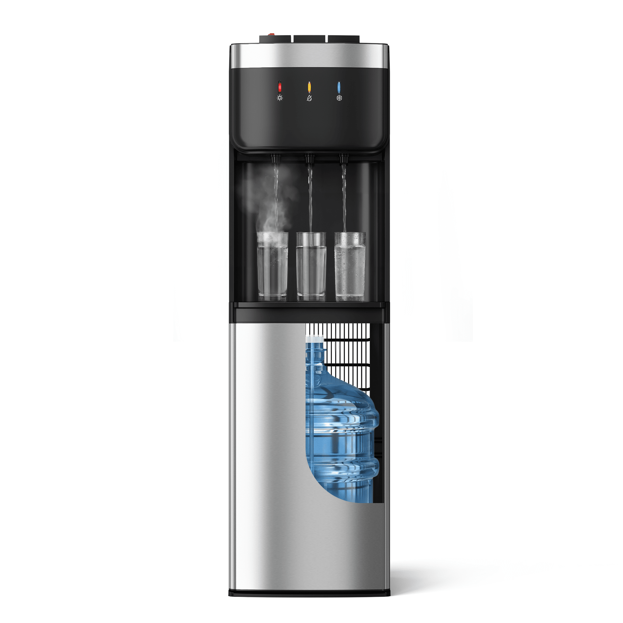Nepsam Bottom Loading Water Cooler Dispenser, No Heavy Lifting 3-5 Gallon, 3-Temperature Hot/Cold/Room Water, Child Lock, for Home & Office, Gray