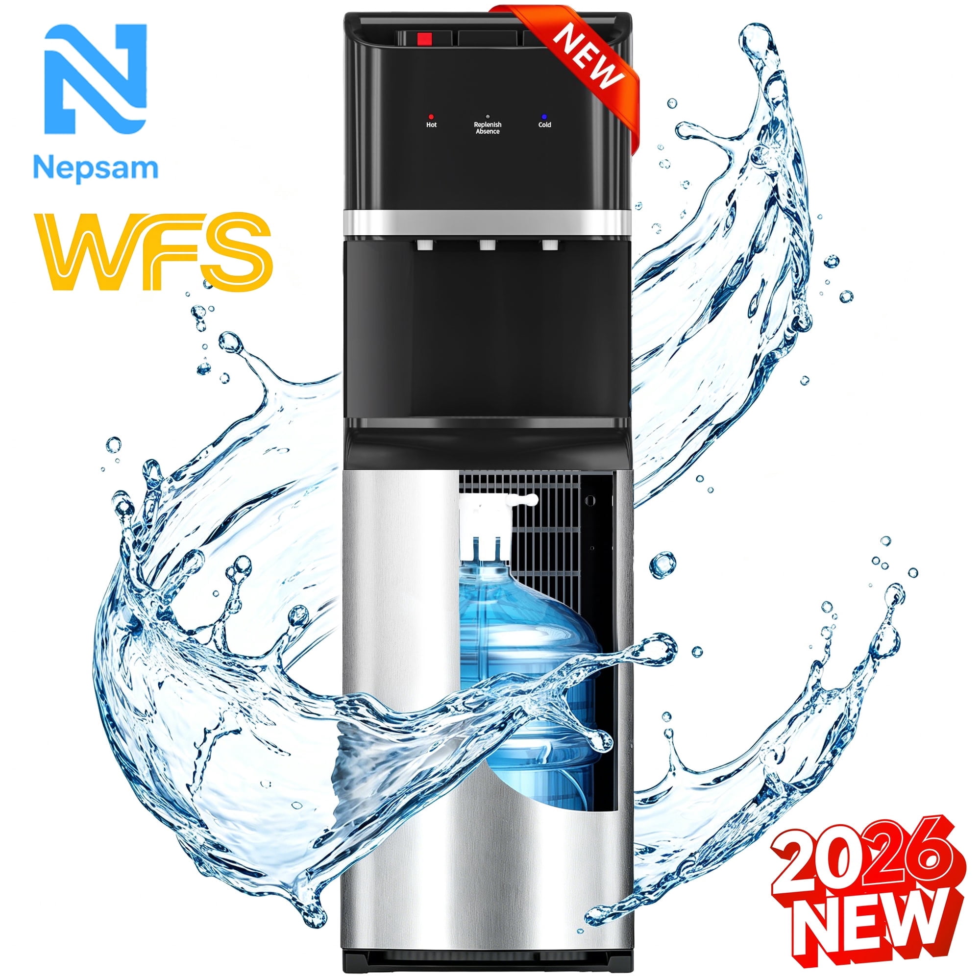 Nepsam Bottom Loading Water Cooler for 5 Gallon Bottles, Stainless ...