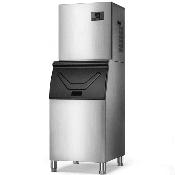 Nepsam Commercial Ice Maker Machine, Digital LED Control, Auto Self-Clean & De-Ice, Adjustable Ice Thickness, Timer Function, For Bar Cafe Restaurant Home