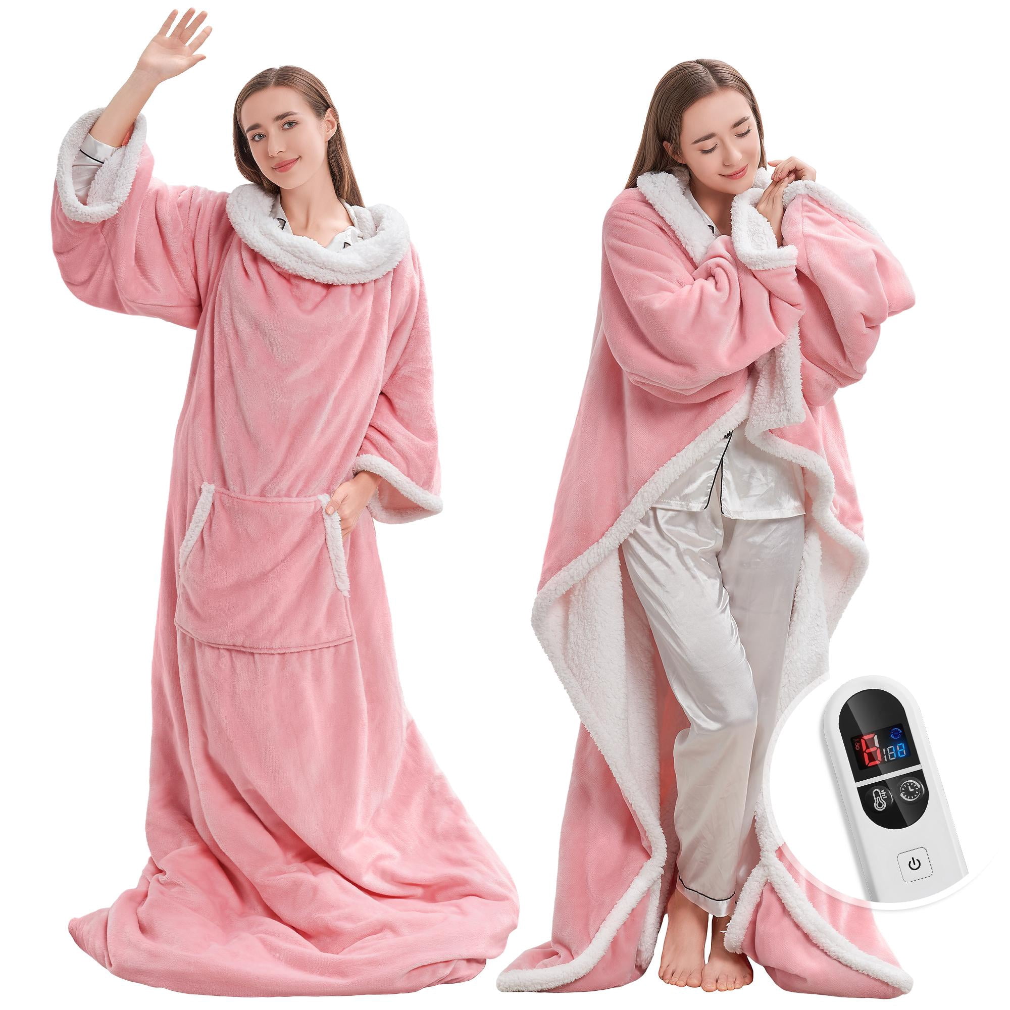 Nepsam Wearable Electric Heated Blanket With Sleeves Foot Pocket 6 Heat Levels 1 12H Timer Auto Shut Off Machine Washable Grey: Before You Add to Cart