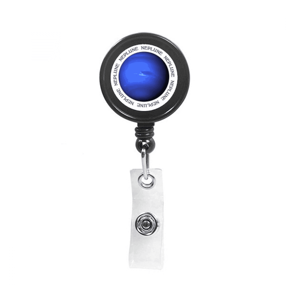 Neptune Around Planet Gas Retractable Keychain Badge Holder ID Badge