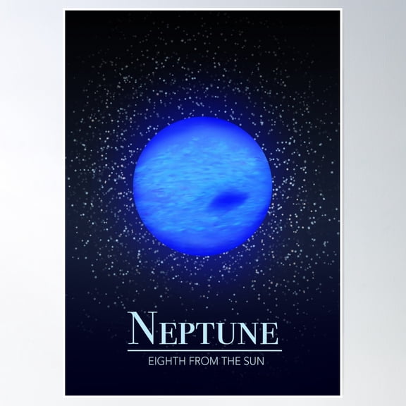 Neptune: Eighth From The Sun Poster Wall Art, Modern Wall Decor, 8x12 UNFRAMED