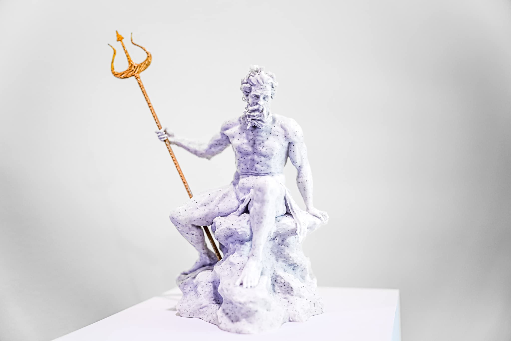 Neptune Poseidon Statue with Removable Gold Trident, Ancient Greek ...