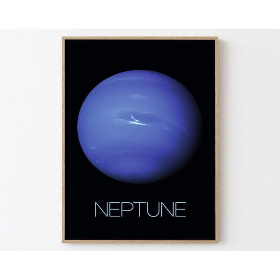 Neptune Space Travel Poster Print | Stars Planets Universe Cosmos, 8x12 UNFRAMED