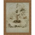 thumbnail image 1 of Neptune dispersing the clouds and calming the tides 28x34 Large Gold Ornate Wood Framed Canvas Art by Agostino Carracci, 1 of 2