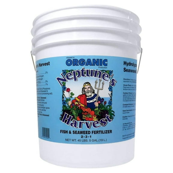 Neptune's Harvest 2-3-1 Organic Fish & Seaweed Blend Fertilizer, 5 Gallons