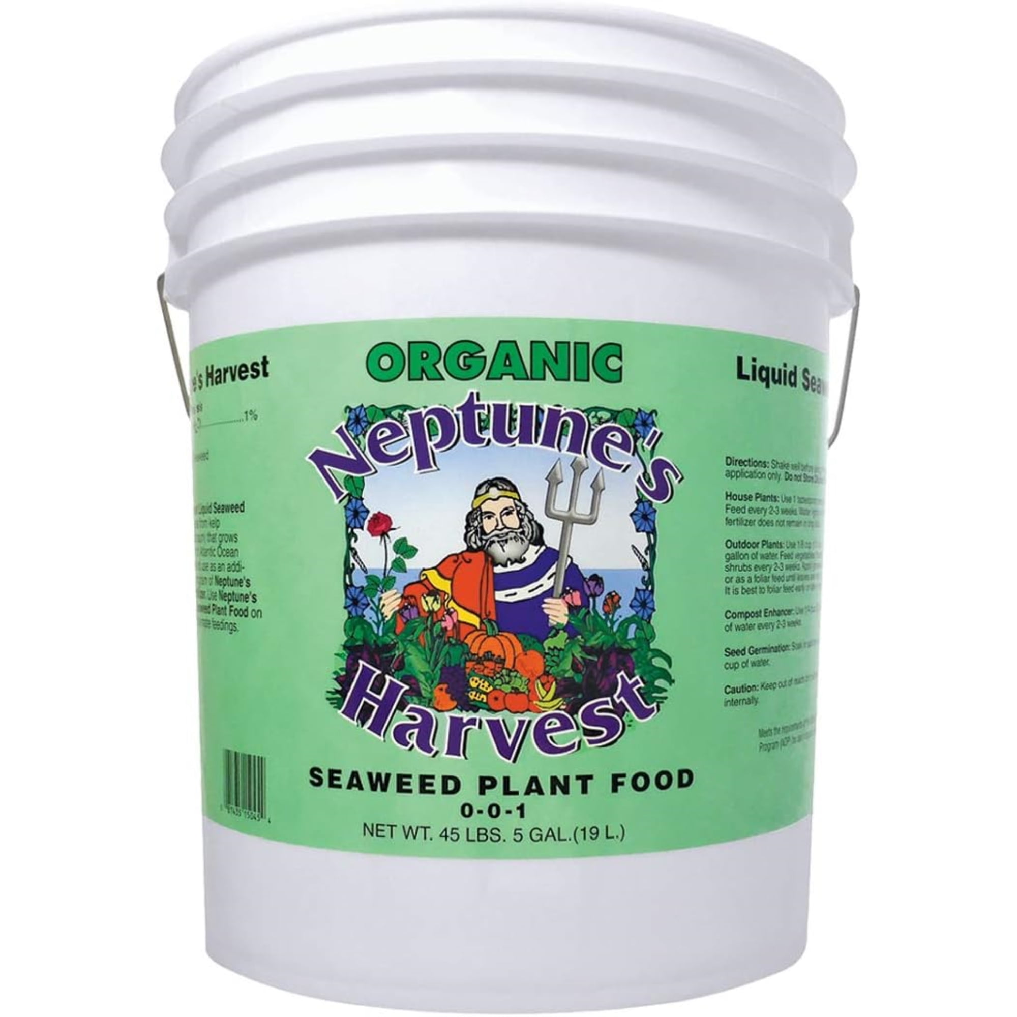 Neptune's Harvest Organic 0-0-1 Seaweed Plant Food, 5 Gallon Pail