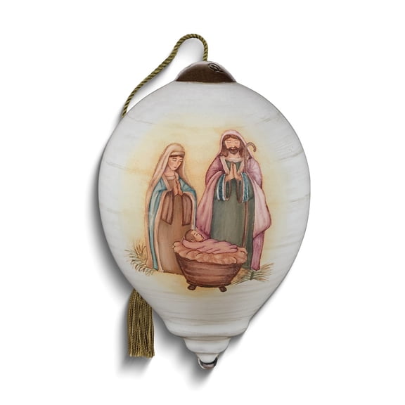 Neqwa Art Let Every Heart Prepare Him Room by ND Art & Design Hand-painted Glass Ornament
