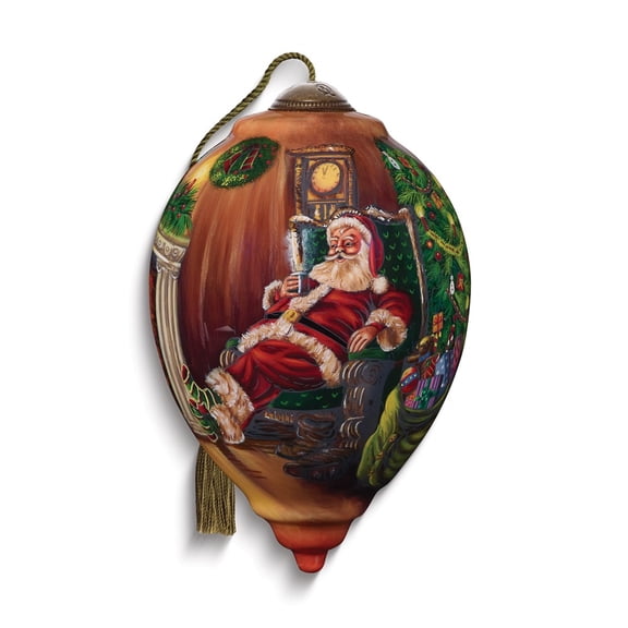 Neqwa Art Merry Christmas to All by Marcello Corti Hand-painted Glass Ornament