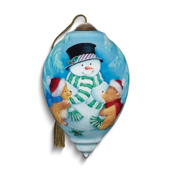Neqwa Art Special Friends Warm the Heart by Hazel Lincoln Hand-painted Glass Ornament
