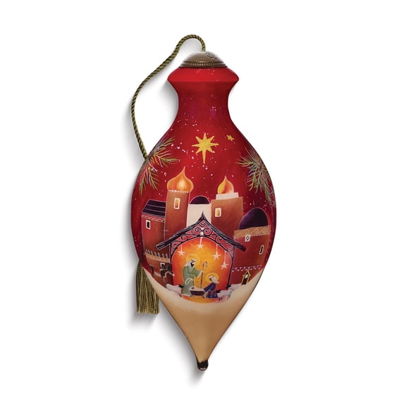 Neqwa Art Star of Bethlehem by Sarah Summers Hand-painted Glass Ornament