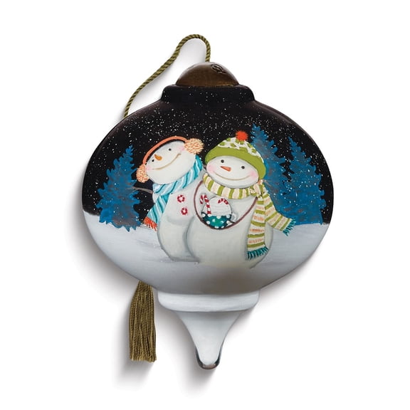 Neqwa Art Sweet Holiday Wishes by Nicole Tamarin Hand-painted Glass Ornament
