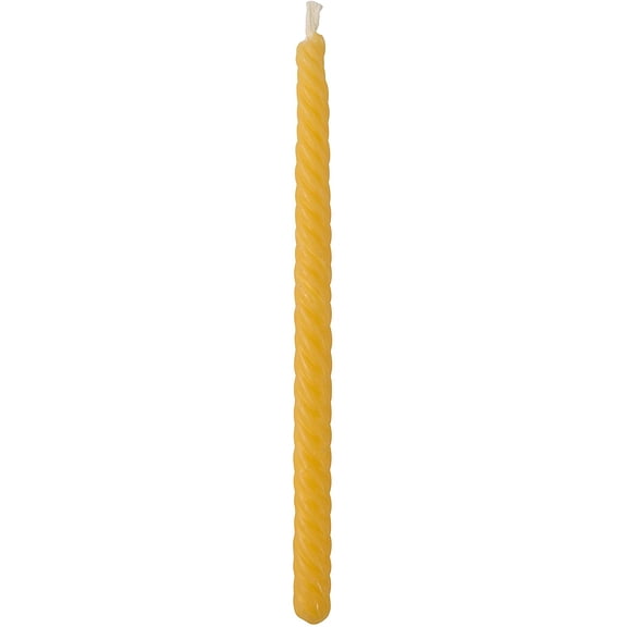 Ner Mitzvah, 10" Pure Beeswax Braided Havdalah Candle - Yellow