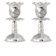 thumbnail image 1 of Ner Mitzvah, 4" Silver Plated Candle Stick - Contemporary (2 Pack), 1 of 1