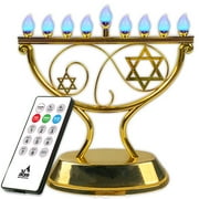 Ner Mitzvah, 9.5" LED Electric Hannukkah Menorah - Star Of David Version
