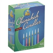 Ner Mitzvah Colorful Chanukah Candles - Standard Size Fits Most Menorahs - Assorted Colors - 44 Count for All 8 Nights of Hanukkah