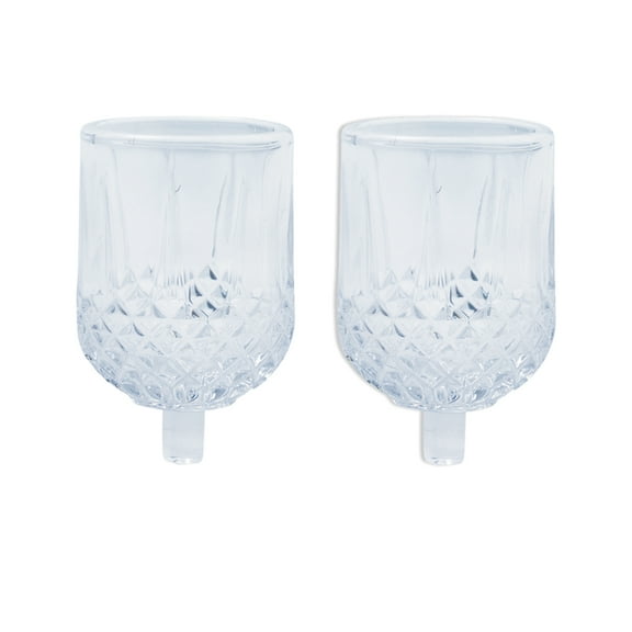Ner Mitzvah, Crystal Glass Votive Candle Holder - Clear With Peg (2 Pack)