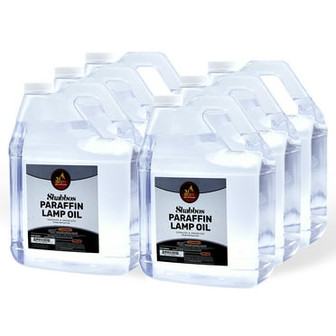 Ner Mitzvah Liquid Paraffin Lamp Oil Clean Smokeless Tiki Torch Fuel, Clear, 1 Gallon, 6-Pack