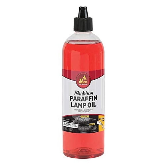 Ner Mitzvah Liquid Paraffin Lamp Oil - Odorless Clean Burn, Smokeless Tiki Torch Fuel, Red, 1 Quart (32 Ounce), 1-Pack