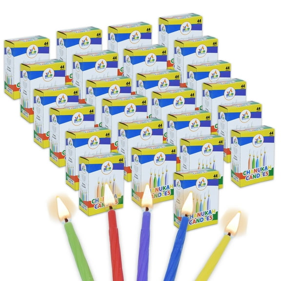 Ner Mitzvah, Multicolor Hannukkah Menorah Candles - Standard Size (1100 Count)