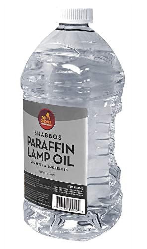 Ner Mitzvah Liquid Paraffin Lamp Oil - Odorless Clean Burn, Smokeless Tiki Torch Fuel, Clear, 2 Liter, 1-Pack