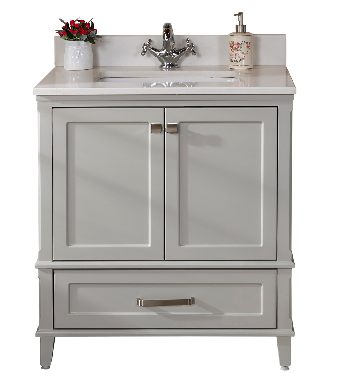 Wyndham Collection Amare 72" Double Bathroom Vanity, Grey Oak with