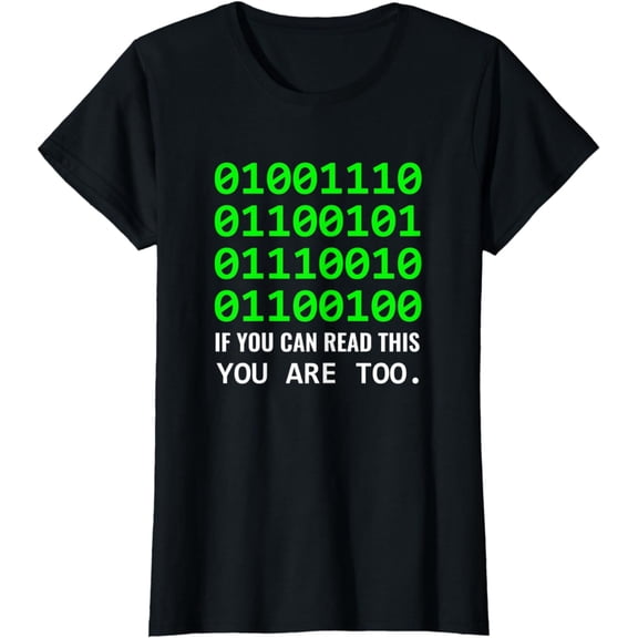 Nerd Computer Binary Code for Developer Geeks & Admins T-Shirt