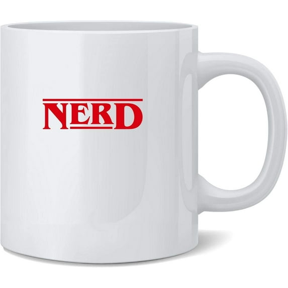 Nerd Funny Retro 80s Logo Geeky Nerdy Ceramic Coffee Mug Tea Cup Fun Novelty Gift 12 oz