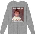 thumbnail image 1 of Nerd Meme I Cannot Deal Today Homie Adult Heather Gray Crew Neck Long Sleeve Tee-XXL, 1 of 3