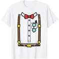 thumbnail image 1 of Nerd Suspenders Bowtie Costume Funny Halloween Men Boys Kids T-Shirt, 1 of 8