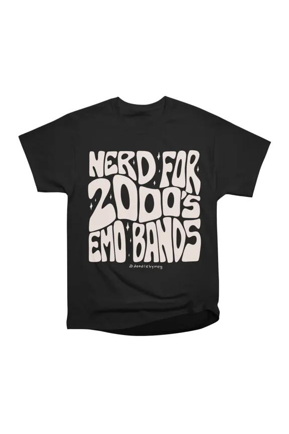 Nerd for 2000s Emo Bands T-Shirt Tee Gift For Him Merch For Her Apparel For Friend
