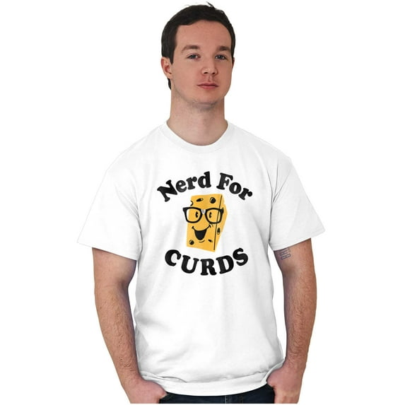 Nerd for Curds Wisconsin Cheese Lover Men's Graphic T Shirt Tees Brisco Brands S