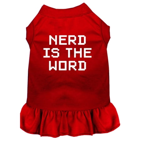 Pet Dog Cat Dress Screen Printed, "Nerd Is The Word"