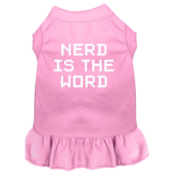 Pet Dog Cat Dress Screen Printed, "Nerd Is The Word"