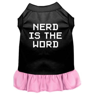 Pet Dog  Cat Dress Screen Printed, "Nerd Is The Word"