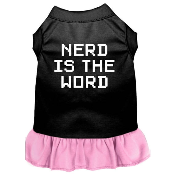 Pet Dog Cat Dress Screen Printed, "Nerd Is The Word"