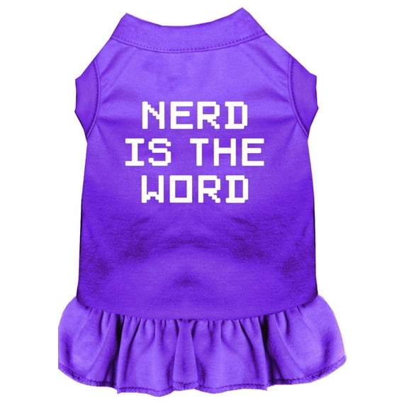 Pet Dog Cat Dress Screen Printed, "Nerd Is The Word"