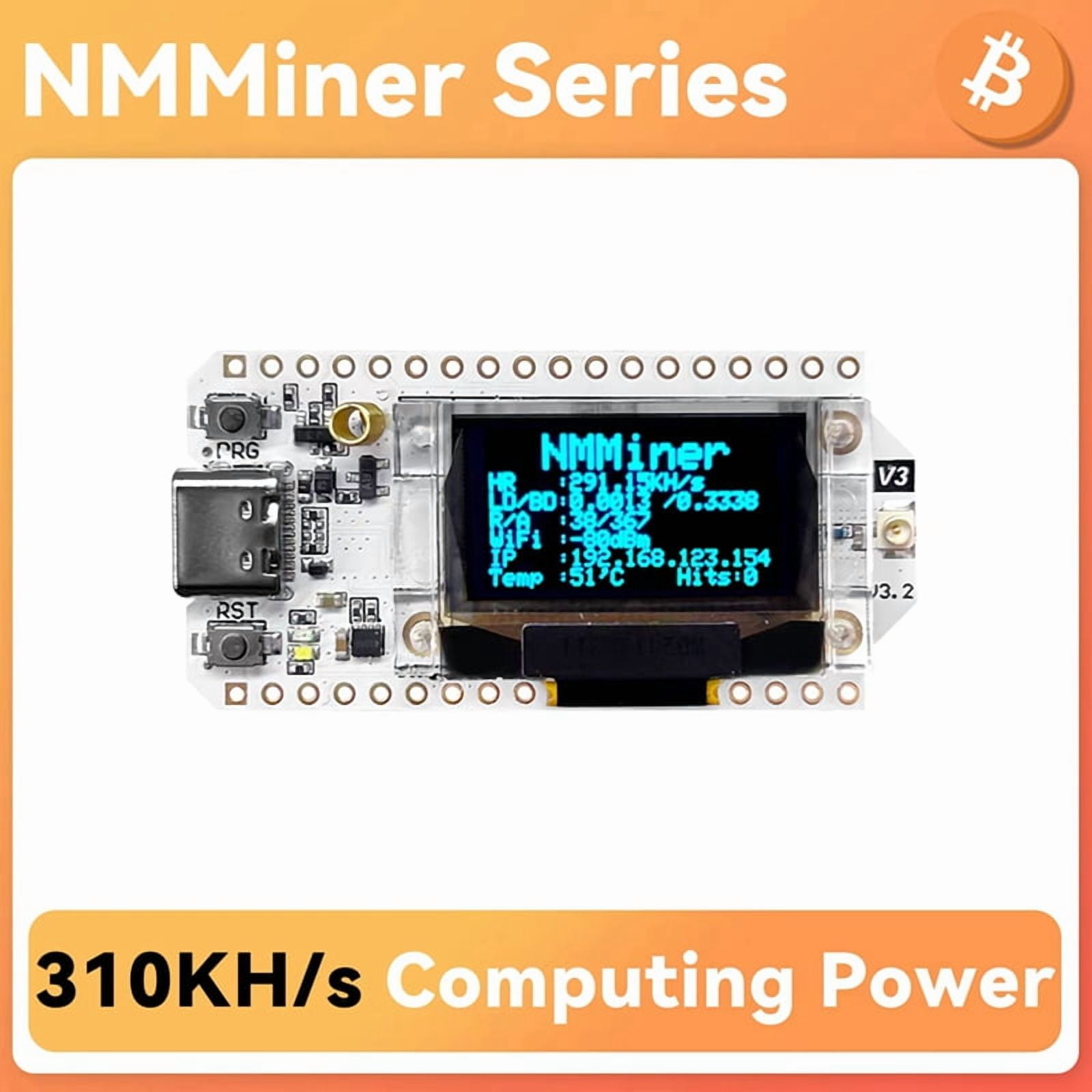 NerdMiner Solo Lottery Miner 310KH/S LoRa 32 V3 USB Low Power High  Performance Win BTC Support WiFi and BLE Connect - Walmart.com