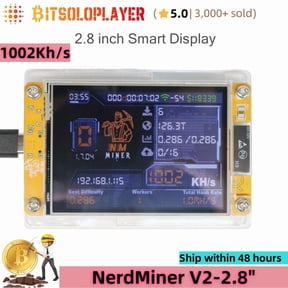 NerdMiner V2-2.8"(1002K) BTC Solo Miner 1002Kh/s Open Source Bitcoin Mining 2.8 inch Smart Display Crypto Lottery Machine