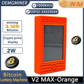 NerdMiner V2 MAX Solo Bitcoin Miner 930KH/s Hash Rate, 1.5W Power, 3.125 BTC Win3, Compact 2.4G WiFi & Wired Connection, High-Efficiency Cryptocurrency Miner for Bitcoin Enthusiasts