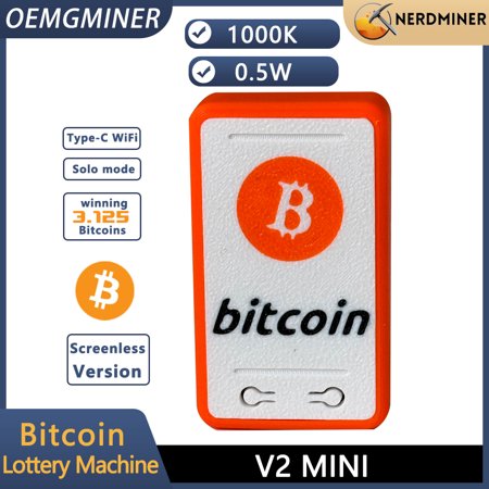 NerdMiner V2 Mini 1000KH/S 0.5W Bitcoin Solo Miner Win 3.125 BTC Lottery Lucky Miner Low Power Consumption ASIC