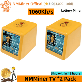 NerdMiner V2 NMMiner NM-TV 1060Kh/s BTC Solo Lottery Miner Open Source Bitcoin Mining Crypto Lottery Machine Silent Mini BTC Lotto Miner Clock Gift (2 Pack)