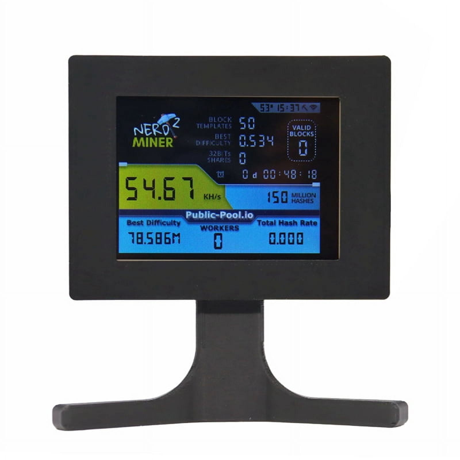 Nerdminer V2 56kh/S 2.8 Inch LCD Display Nerdminer Bitcoin Crypto Solo  Lottery Desk Miner Cryptocurrency Miner Black - Walmart.com