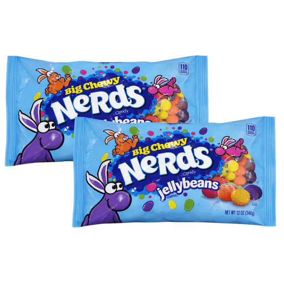 Nerds Big Chewy Jelly Beans Easter Candy, 12 oz Bag 2 Pack