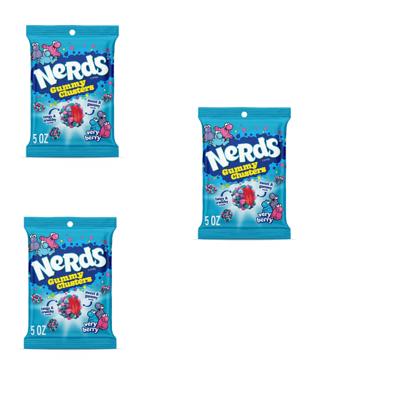 Nerds Candy Gummy Clusters Very Berry, Very Berry Gummies, Nerds Candy, 5oz, Pack of 3