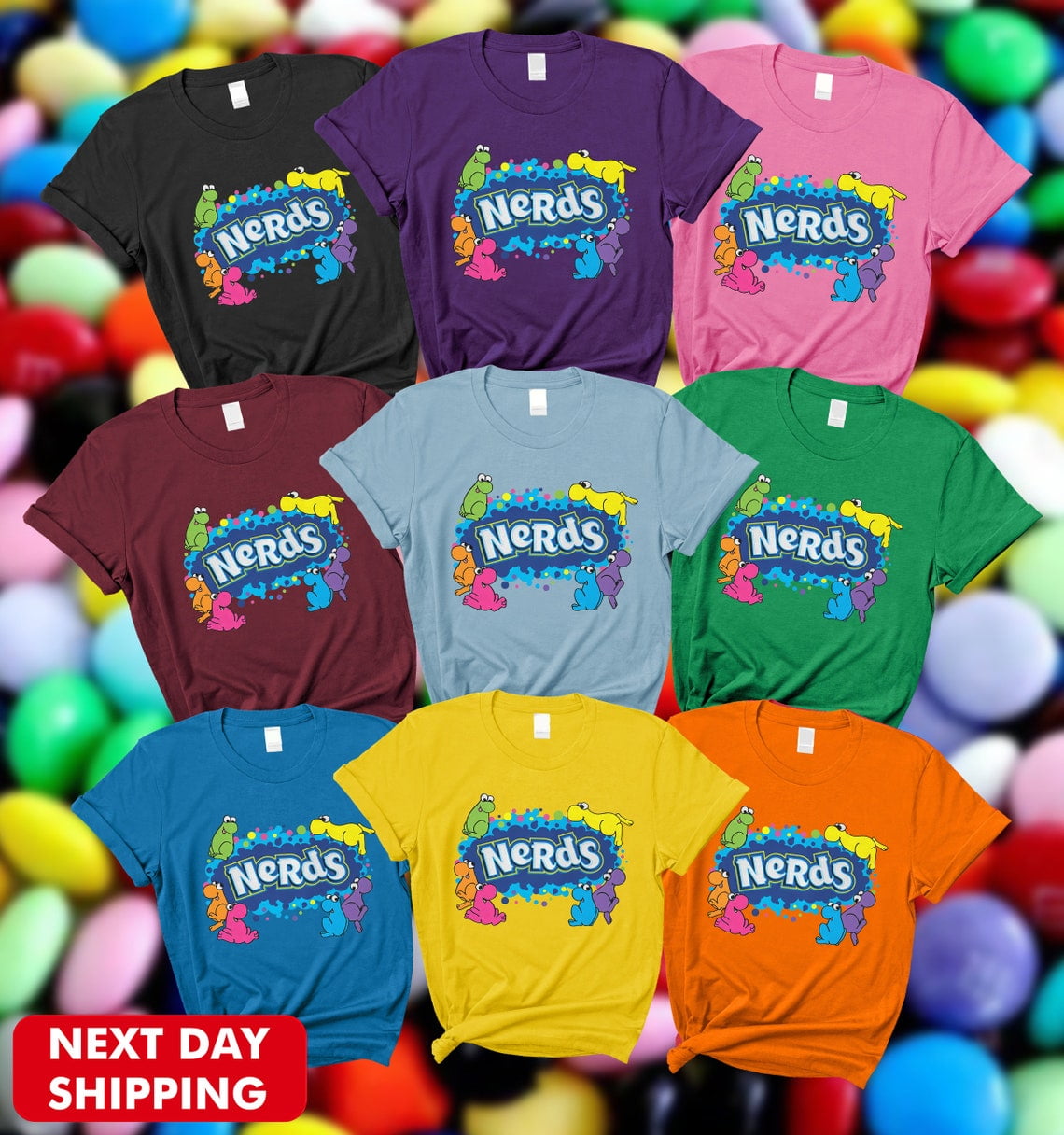 Nerds Candy Halloween Matching Shirt, Halloween Chocolate Bar Group ...