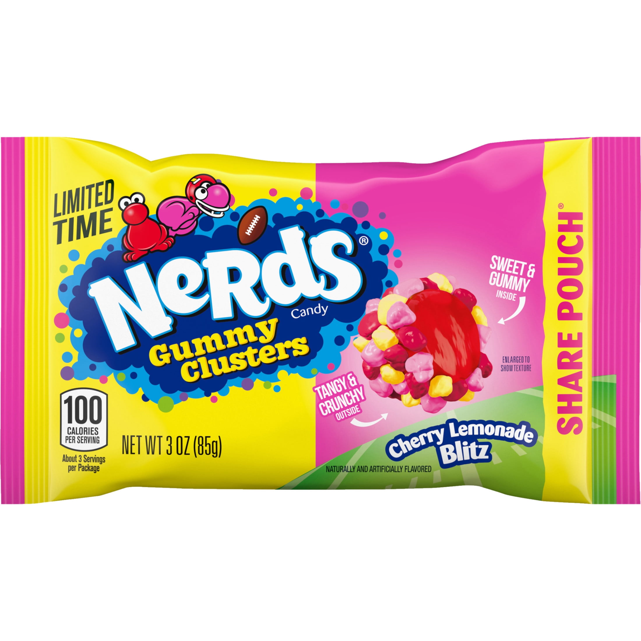 NERDS Gummy Clusters Candy, Cherry Lemonade, Crunchy and Gummy, 3 oz